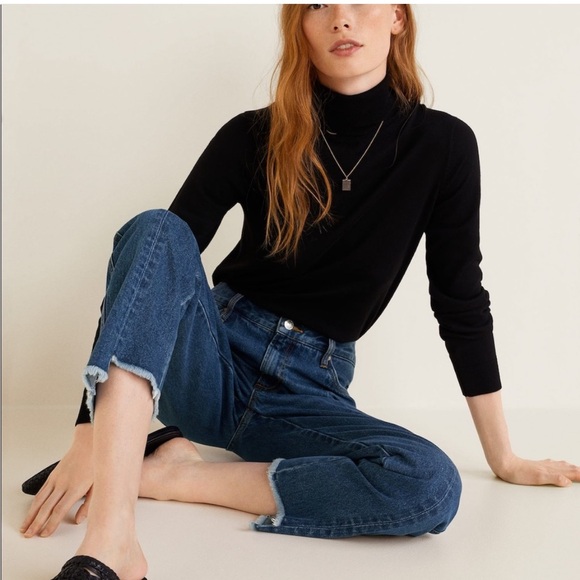 Mango Denim - Mango Frayed straight jeans